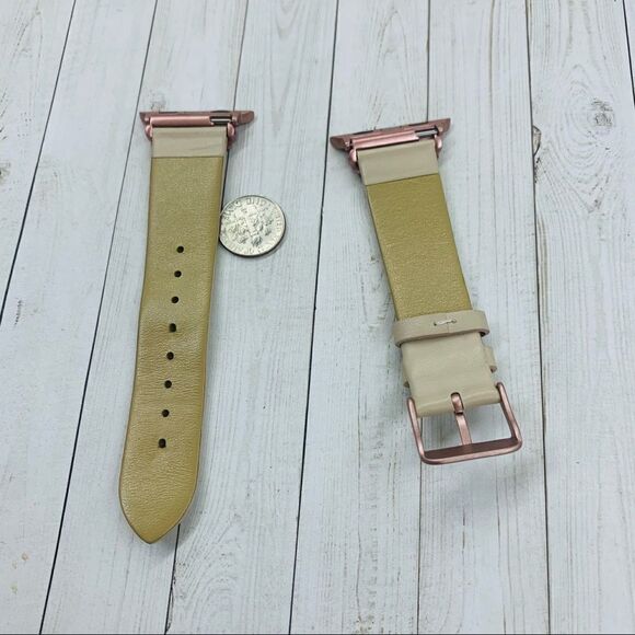 Apple Watch Vegan Leather Rose Gold Watch Band - Picture 3 of 3